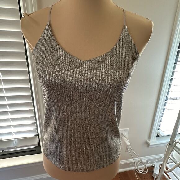 Anthropologie Bishop + Young Letitia Shimmer Racerback Tank Top- NWOT - Picture 2 of 5